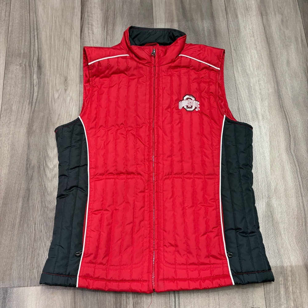 Ohio State Buckeyes G-III Sports Carl Banks Red Black Puffer Vest Small